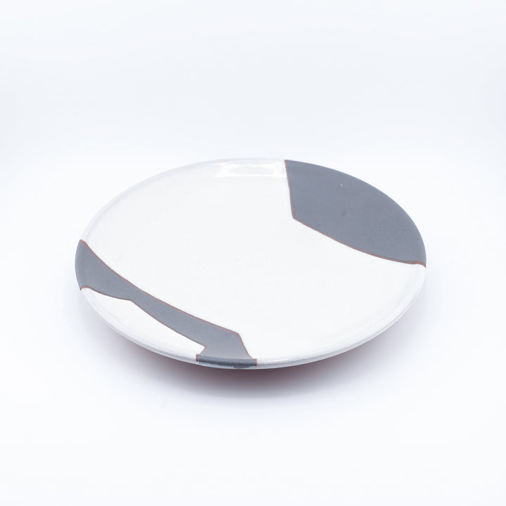 Plate, Shiny Wt/ Blck