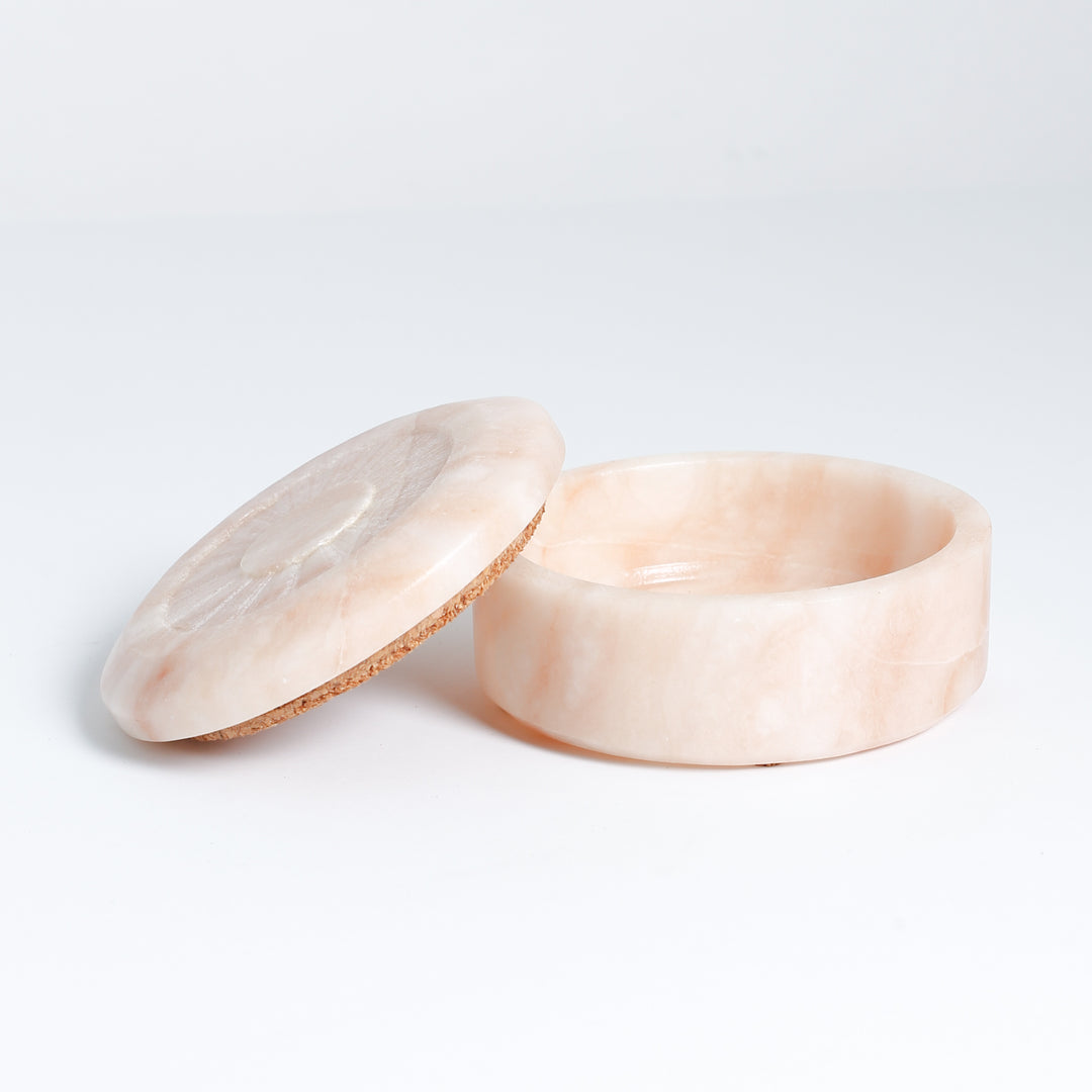 Round Lidded Alabaster Box, 224-65