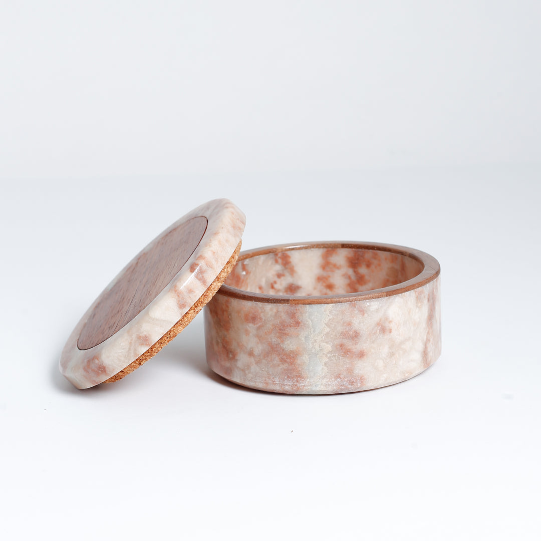 Round Lidded Albaster Box, 225-13