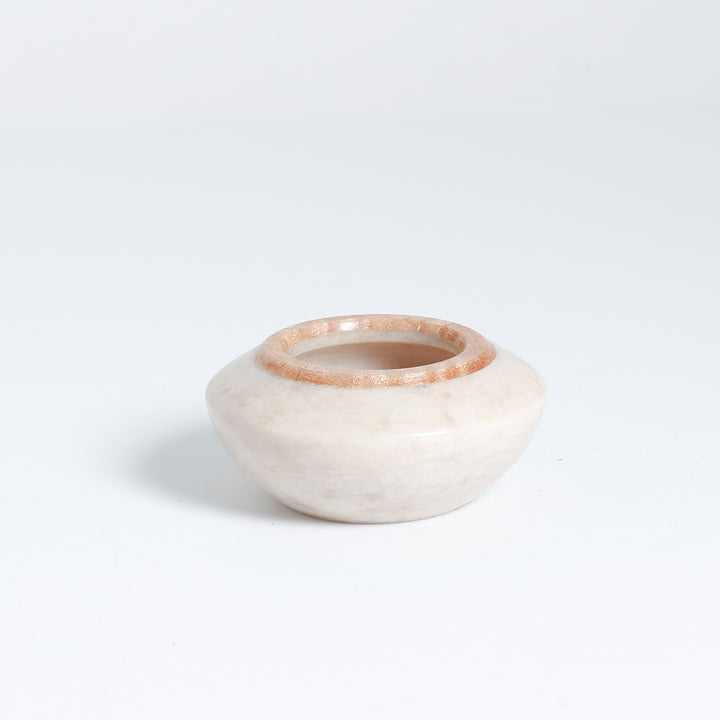 Extra Small Alabaster Bowl with Wood rim, 225-1