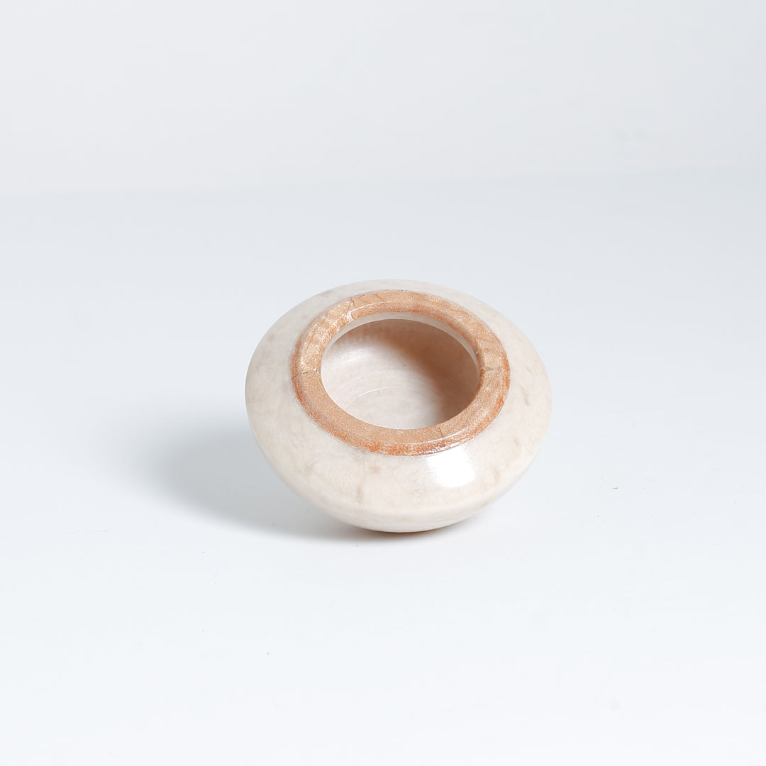 Extra Small Alabaster Bowl with Wood rim, 225-1