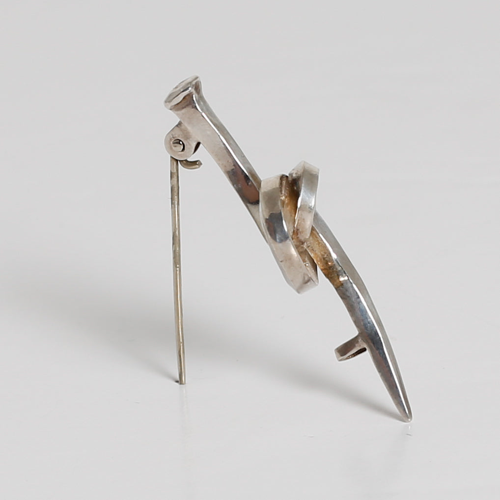 Brooch, Nail, Knotted, Sterling Silver