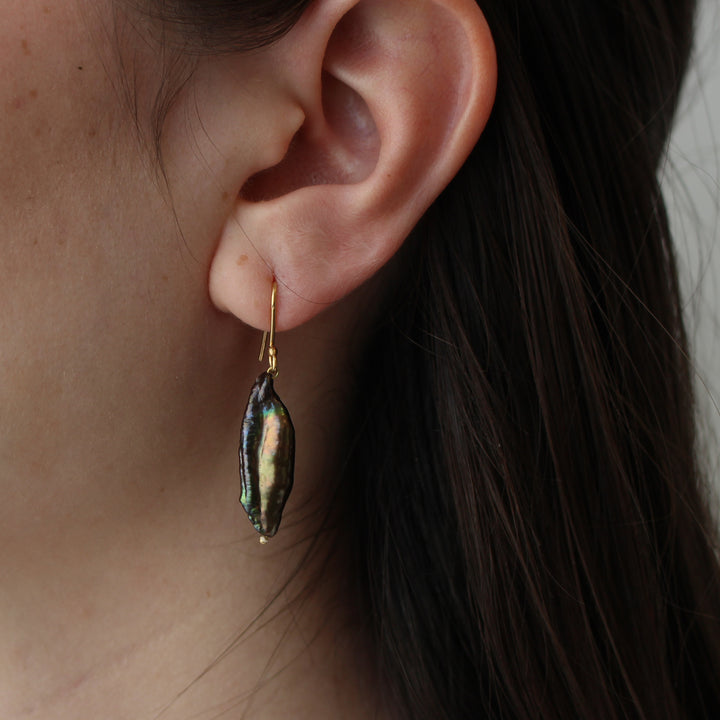 Earrings, 18K with Pearl