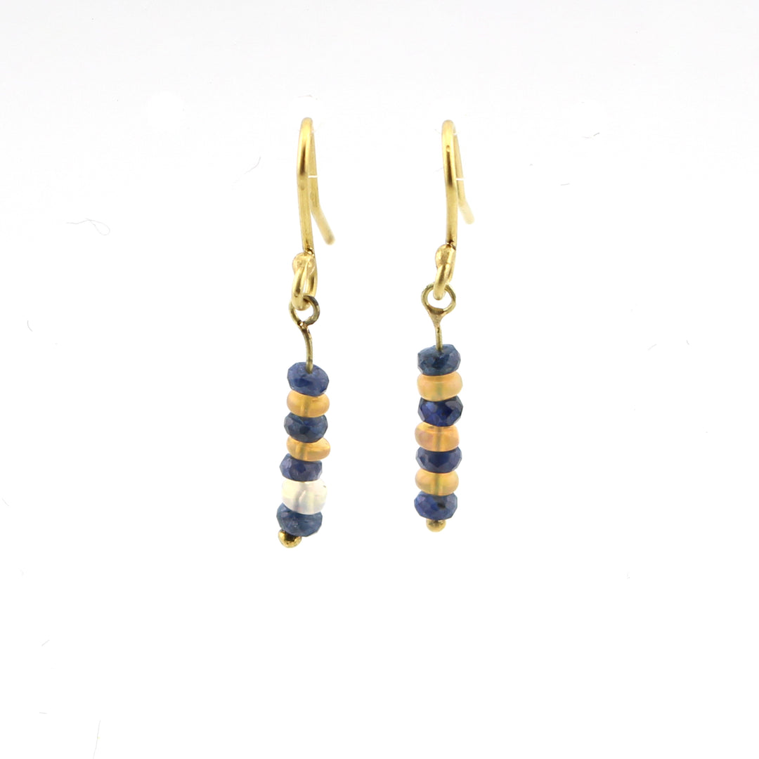 Earrings, Sapphire & Opal