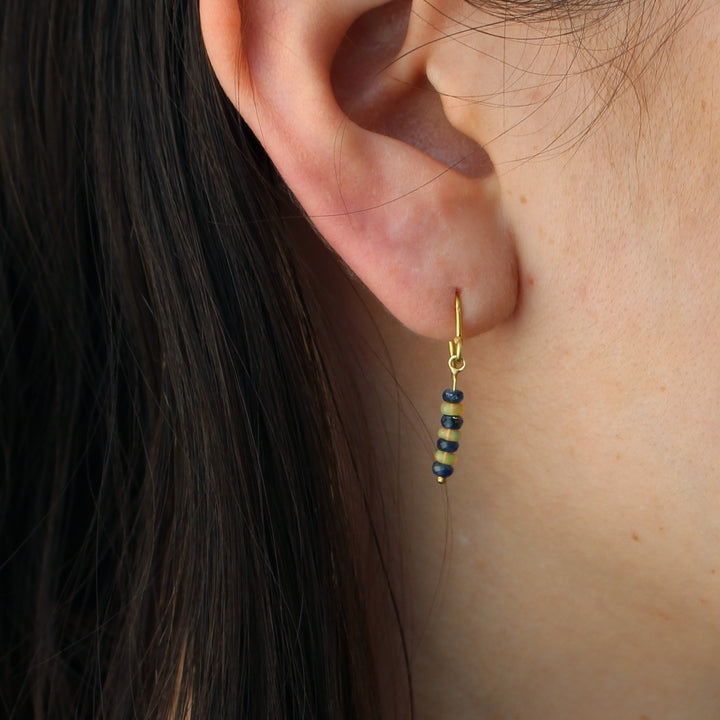 Earrings, Sapphire & Opal