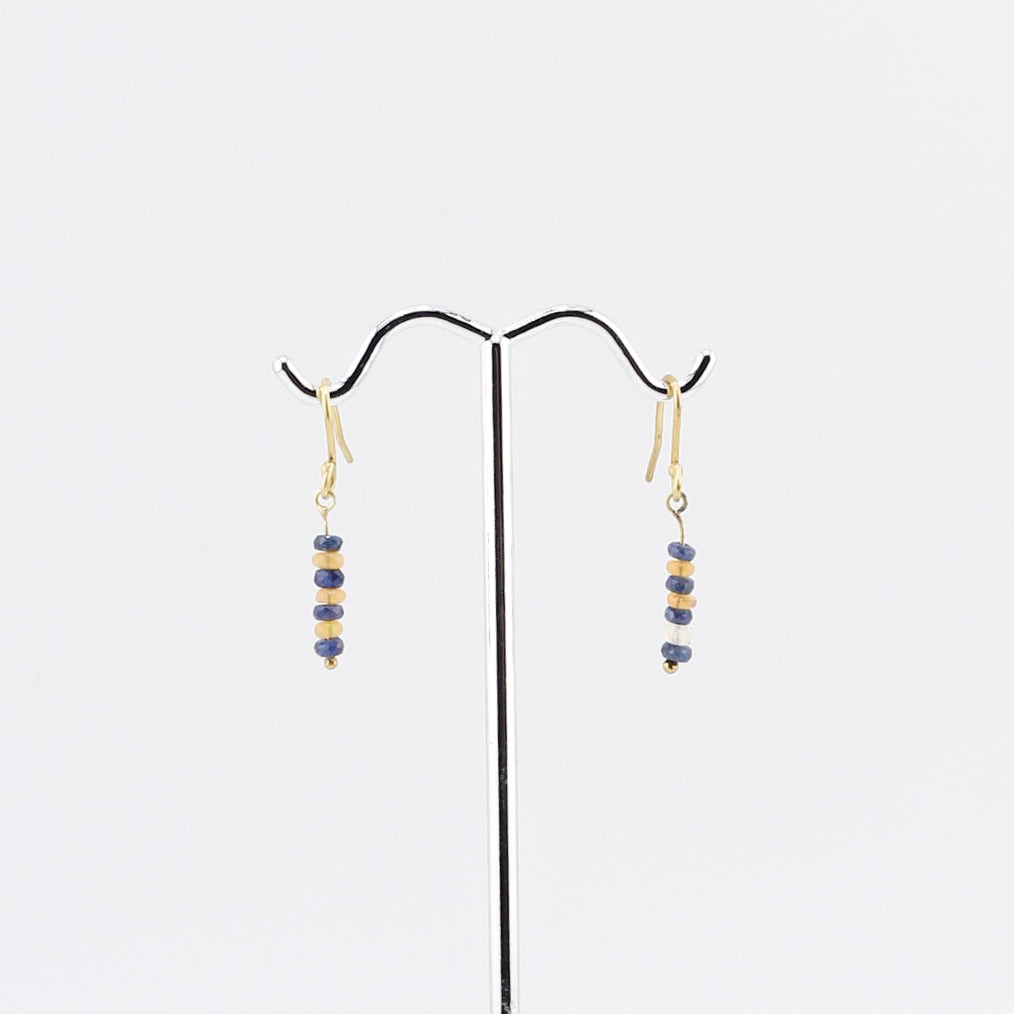 Earrings, Sapphire & Opal