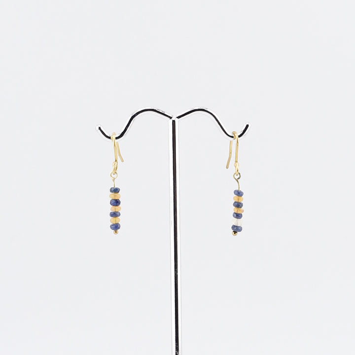 Earrings, Sapphire & Opal