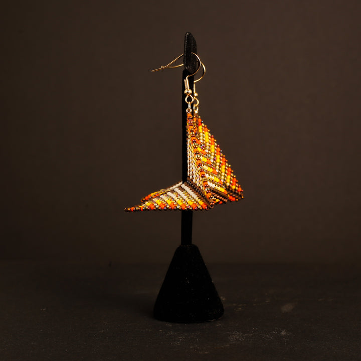 Earrings, Warped Square - R