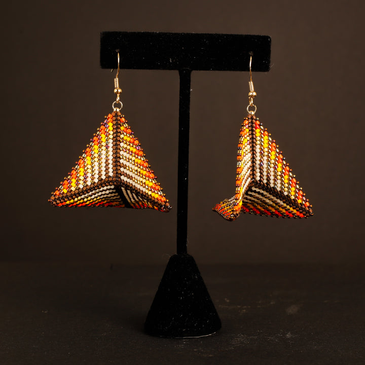 Earrings, Warped Square - R