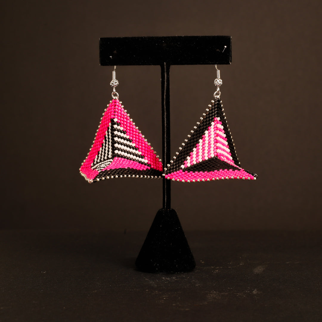 Earrings, Warped Square - R