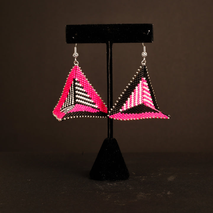 Earrings, Warped Square - R