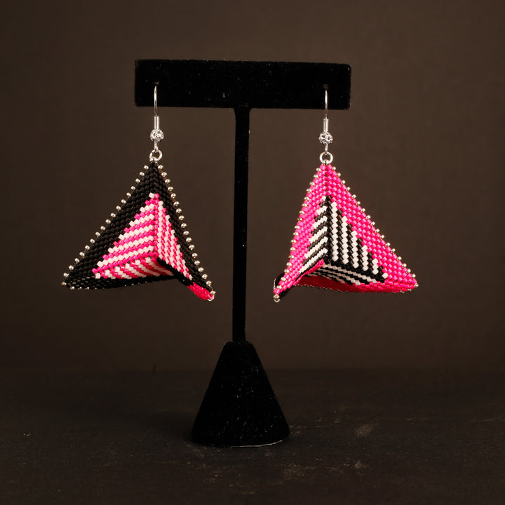 Earrings, Warped Square - R