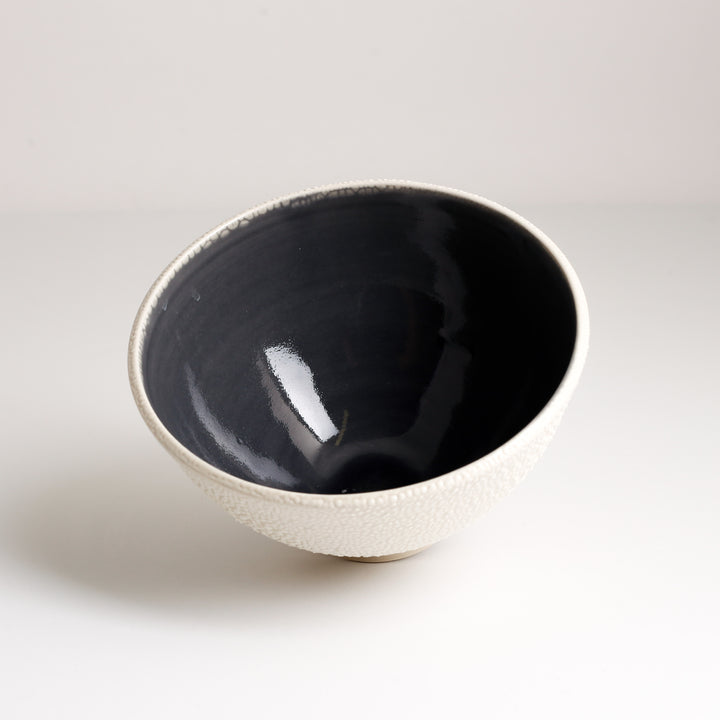 Bowl, reticulated glaze