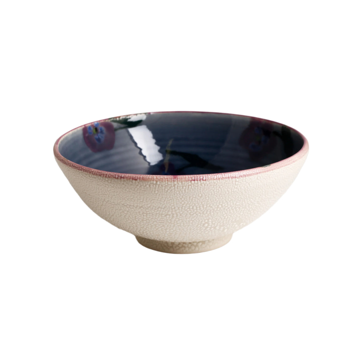 Reticulated Bowl With Pansies