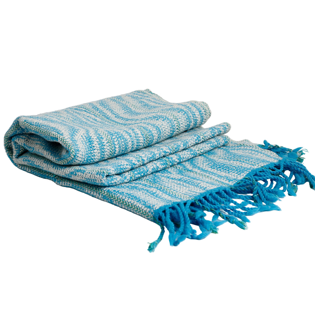 Wrap white & Turquoise #136
