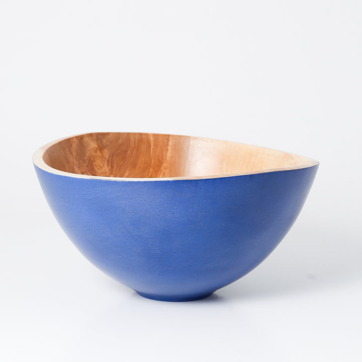 Bowl - Silver Maple/ Copper Inlay/ Blue Milk Paint