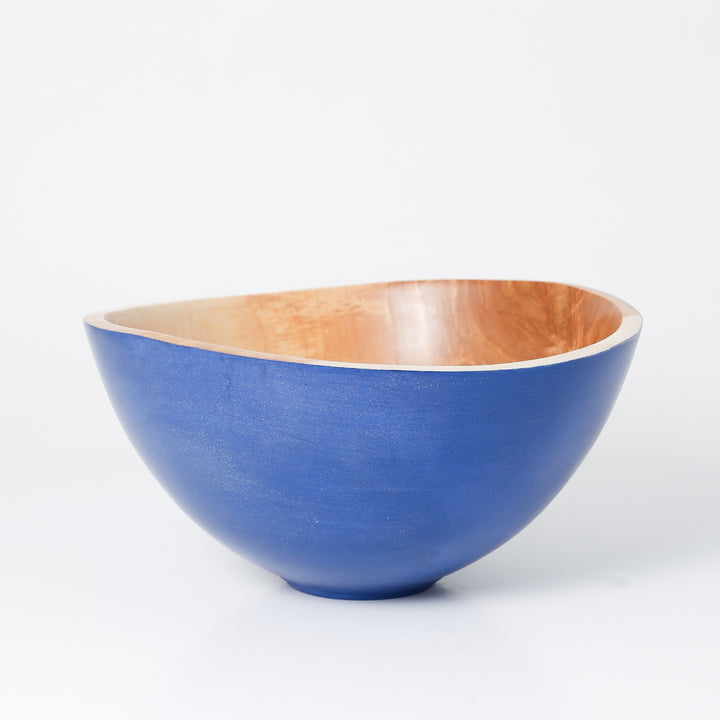 Bowl - Silver Maple/ Copper Inlay/ Blue Milk Paint