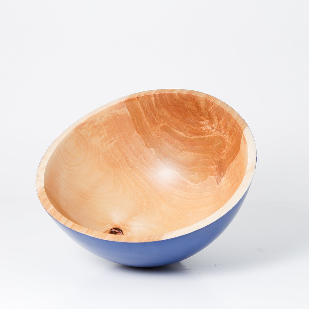 Bowl - Silver Maple/ Copper Inlay/ Blue Milk Paint