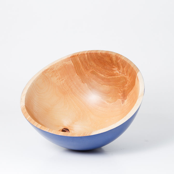 Bowl - Silver Maple/ Copper Inlay/ Blue Milk Paint