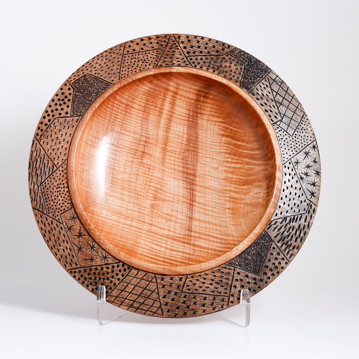 Edmonton Platter, Maple, Carved Black Rim