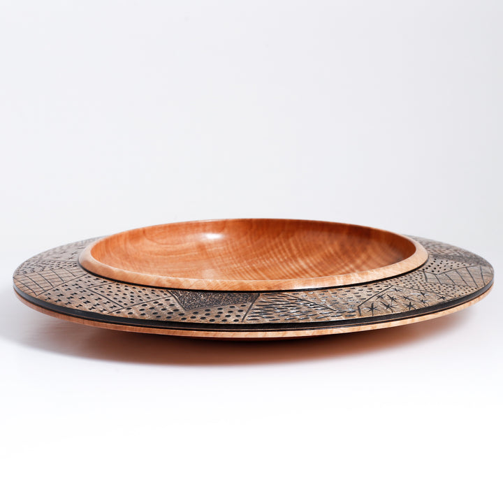 Edmonton Platter, Maple, Carved Black Rim