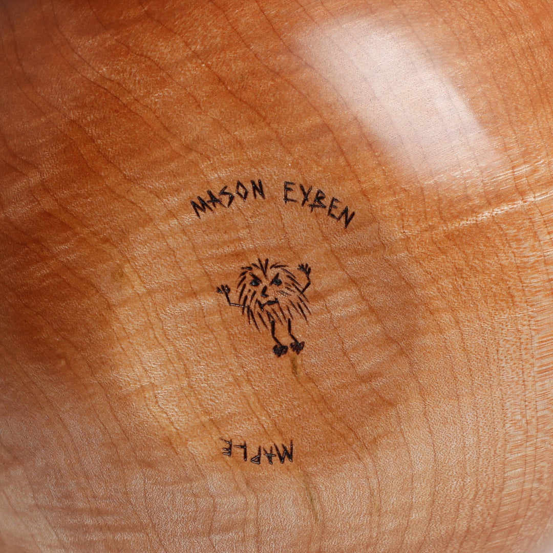 Maple Bowl, Burnt Interior, Leaves, 6 7/8"