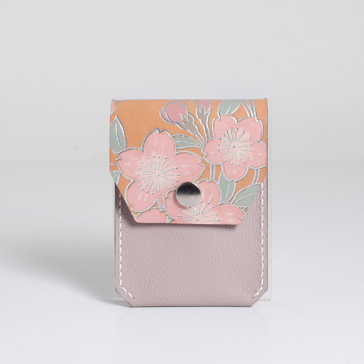 Silver Sakura Flap Cardholder