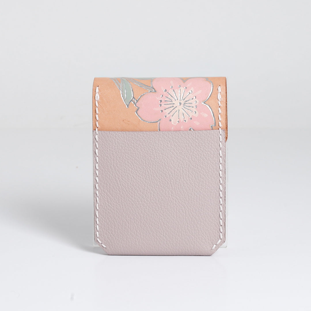 Silver Sakura Flap Cardholder