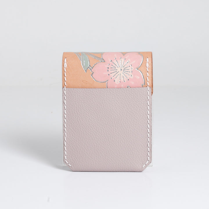 Silver Sakura Flap Cardholder
