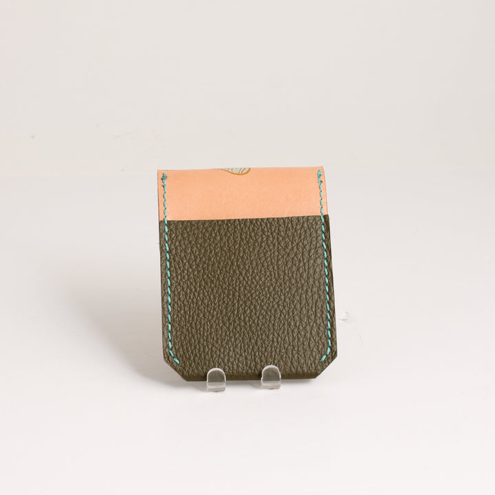 Flap Cardholder - Green Moth