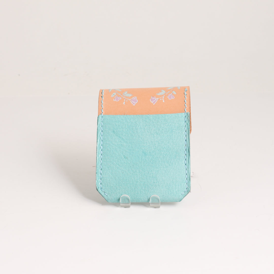 Flap Card Holder - Blue Crystal Heart