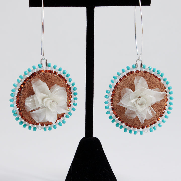 Fish Scale Flower Earrings