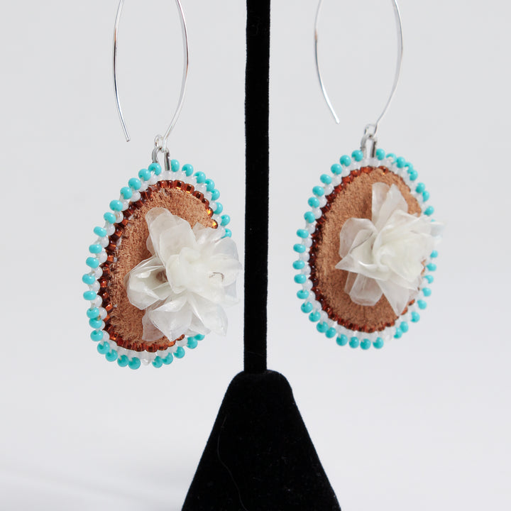 Fish Scale Flower Earrings