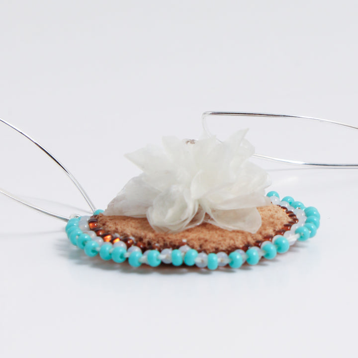 Fish Scale Flower Earrings