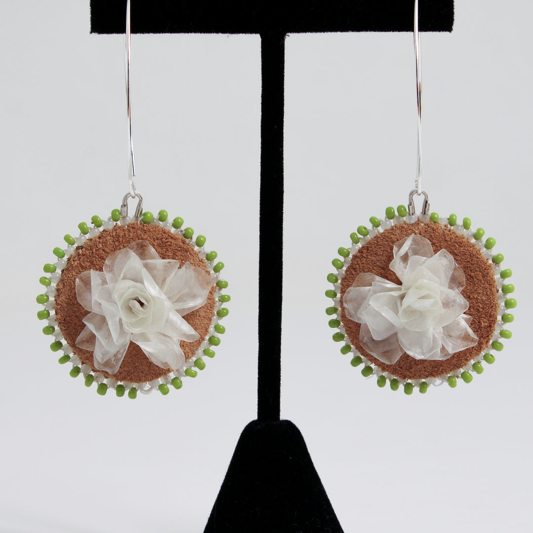 Fish Scale Flower Earrings
