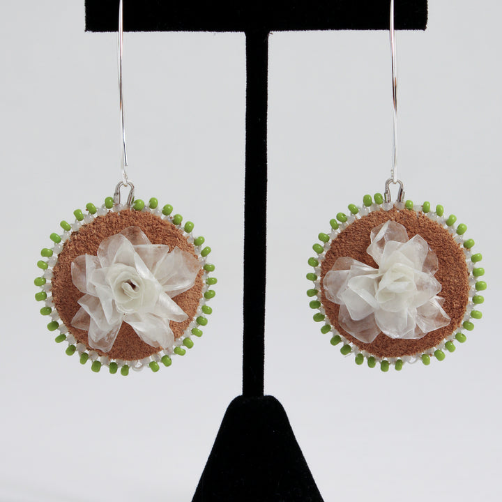 Fish Scale Flower Earrings