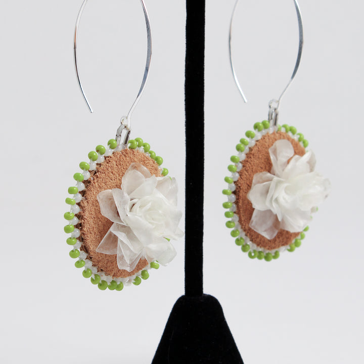Fish Scale Flower Earrings