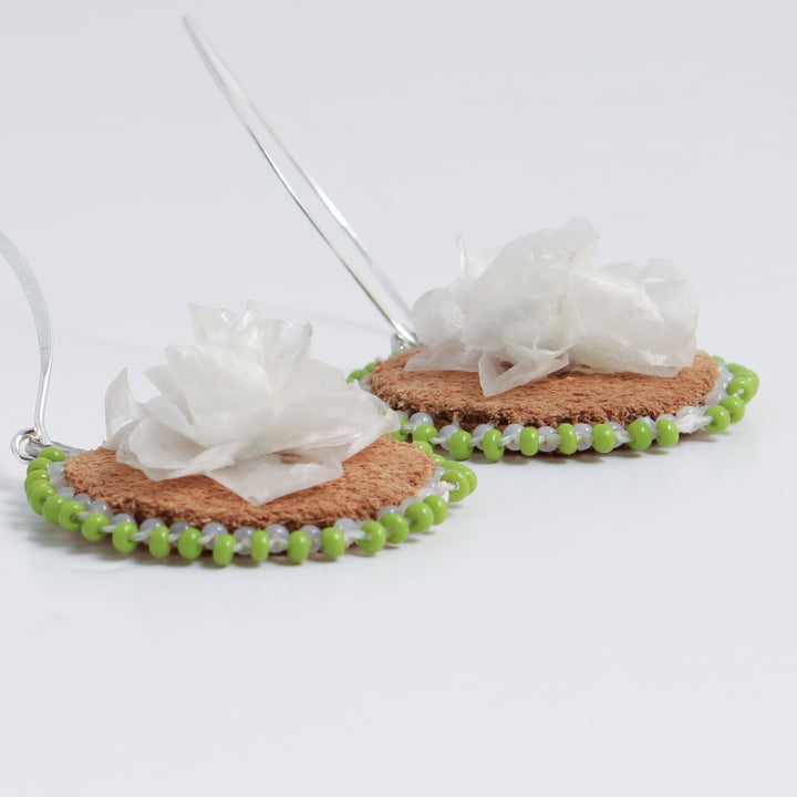 Fish Scale Flower Earrings