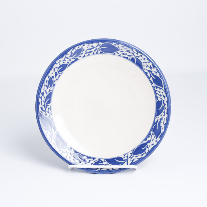 Plate, Blue Leaf 7"