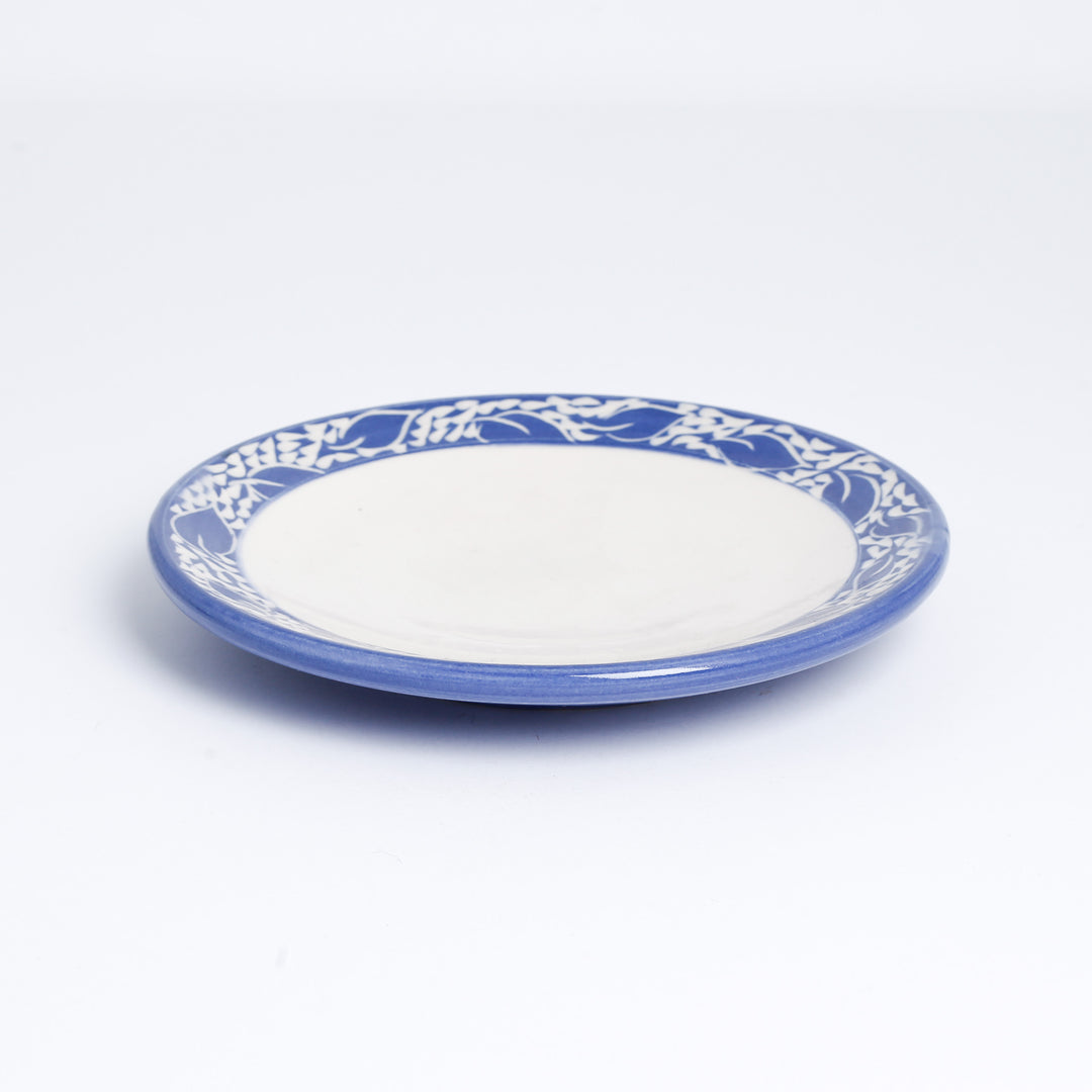 Plate, Blue Leaf 7"