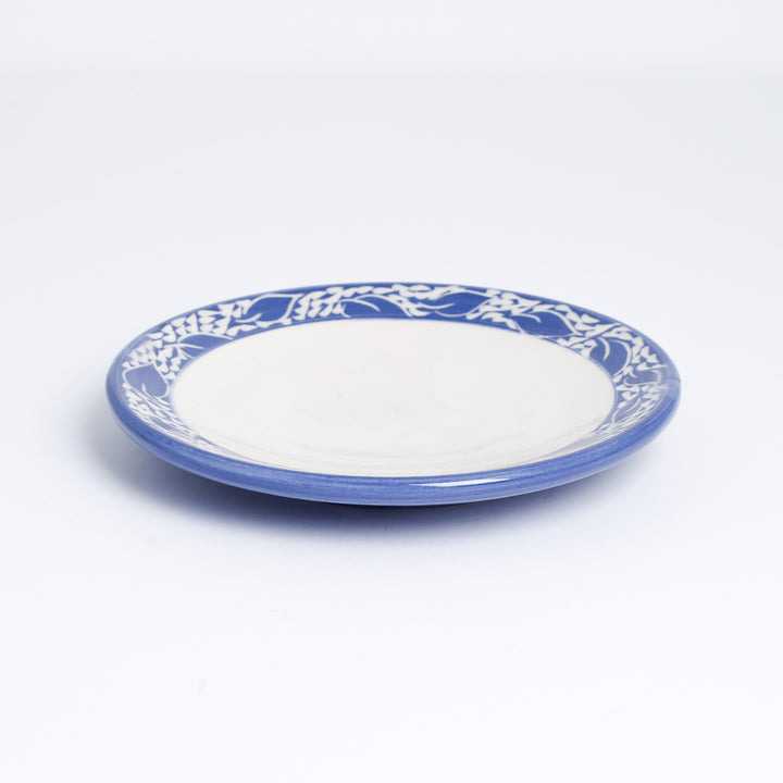 Plate, Blue Leaf 7"