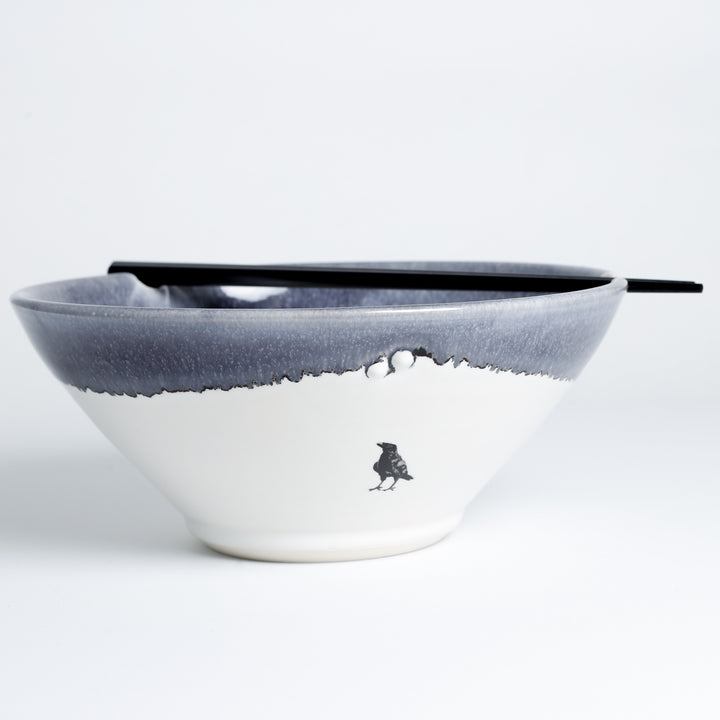 Noodle/Ramen Bowl, Large, Grey Ice Raven