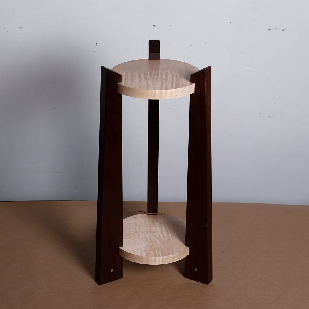 Table #2410, Figured White Maple & Peruvian Walnut