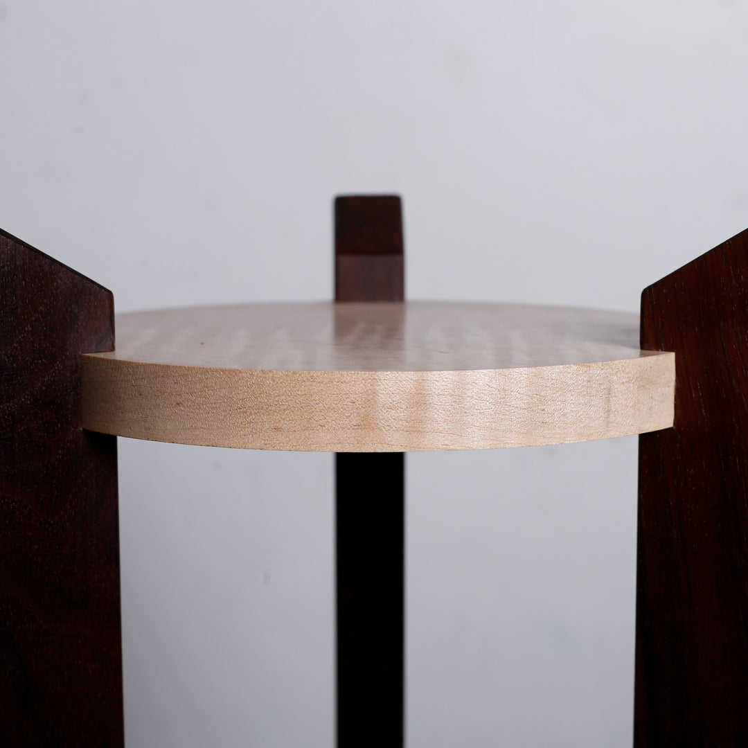 Table #2410, Figured White Maple & Peruvian Walnut