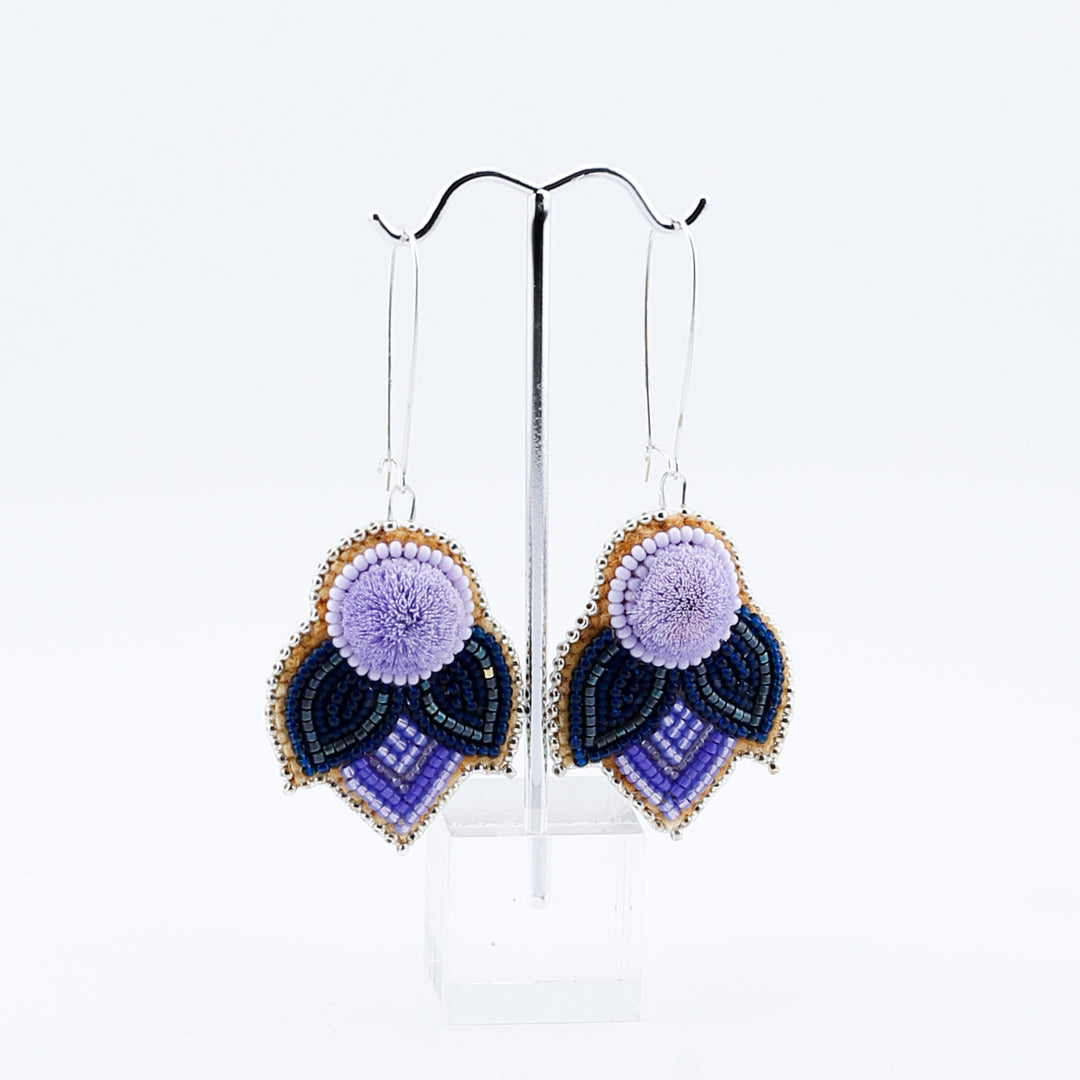 Signature Floral Earrings, Caribou Tufted