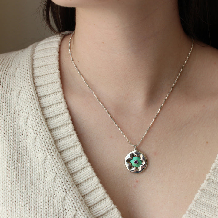 Pendant, Flower, Sml, Amethyst