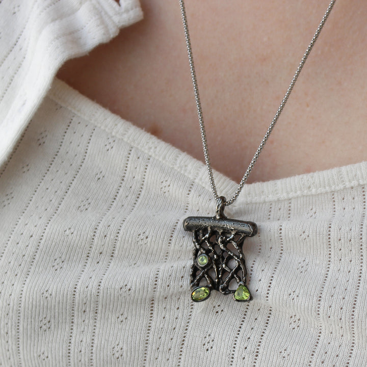 Pendant, Weaved Tamarack Blk Periot