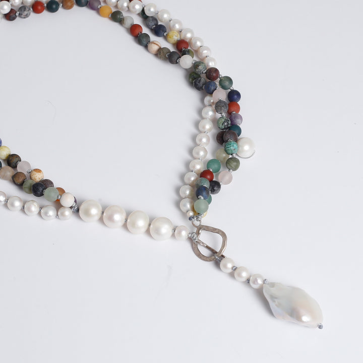 Necklace, Aquamarine, Pearl