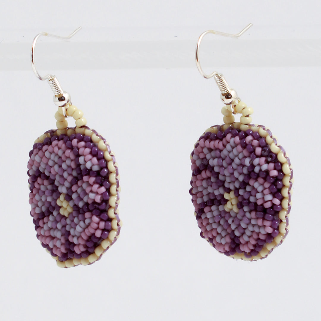 Delicate Pansies Flat Stitch Earring