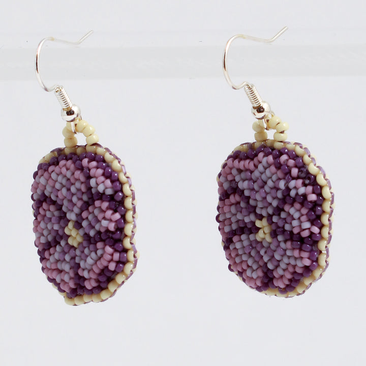 Delicate Pansies Flat Stitch Earring